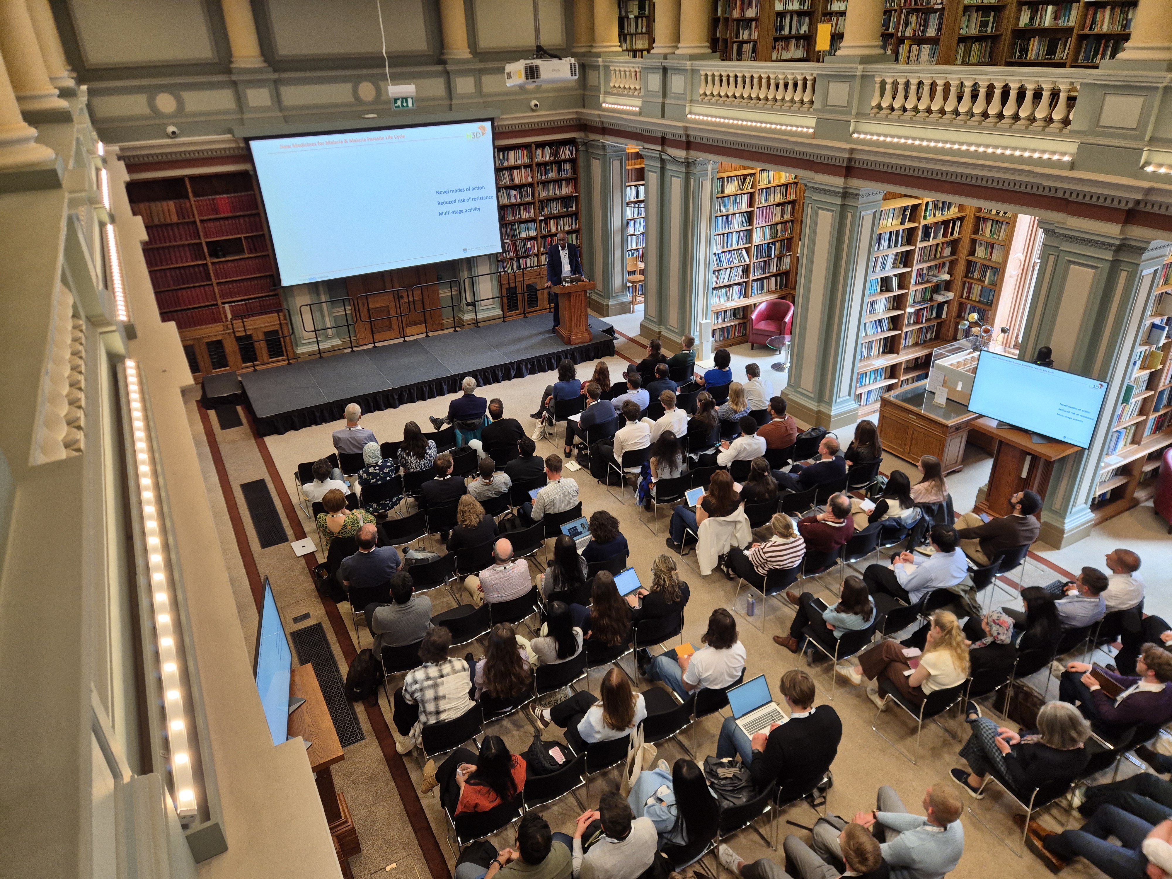 2026 Chemical Biology Symposium - delegates watch the presentations (4) Rows of people watch a presentation in the library