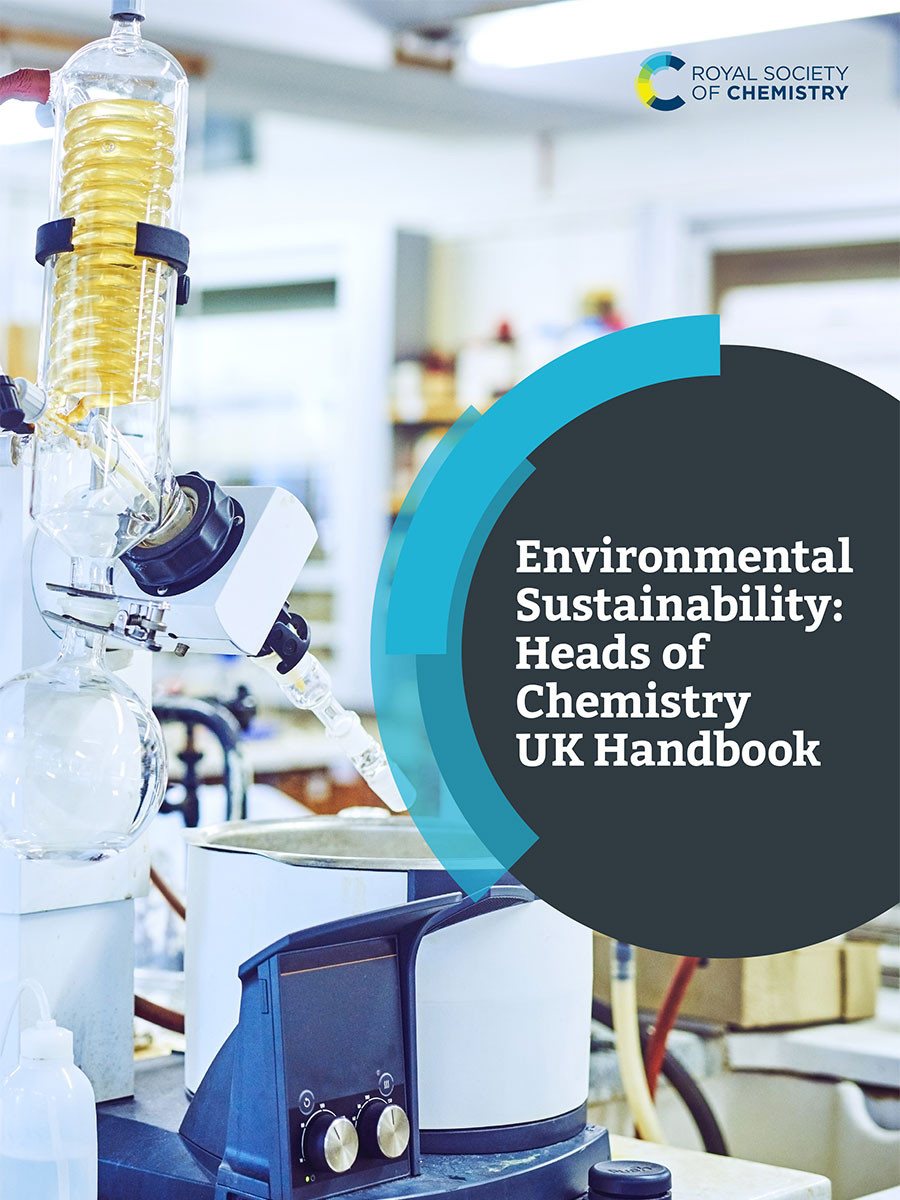 HCUK handbook cover showing chemistry apparatus in a lab