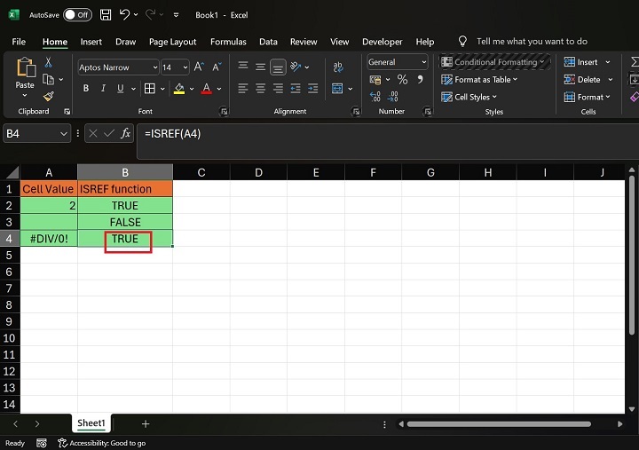 How to Execute ISREF Function in Excel4