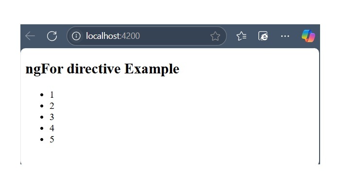 NgFor directive