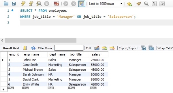 output order