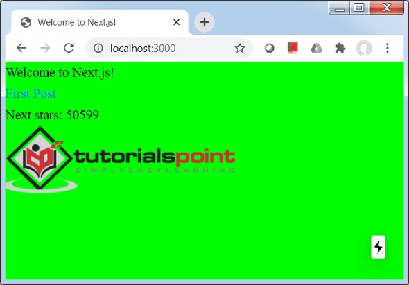 Home page with data