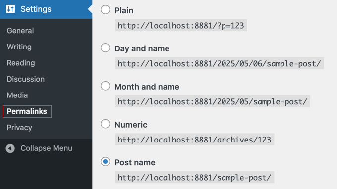 パーマリンクURL構造