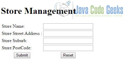 Run CRUD Example - Add New Store