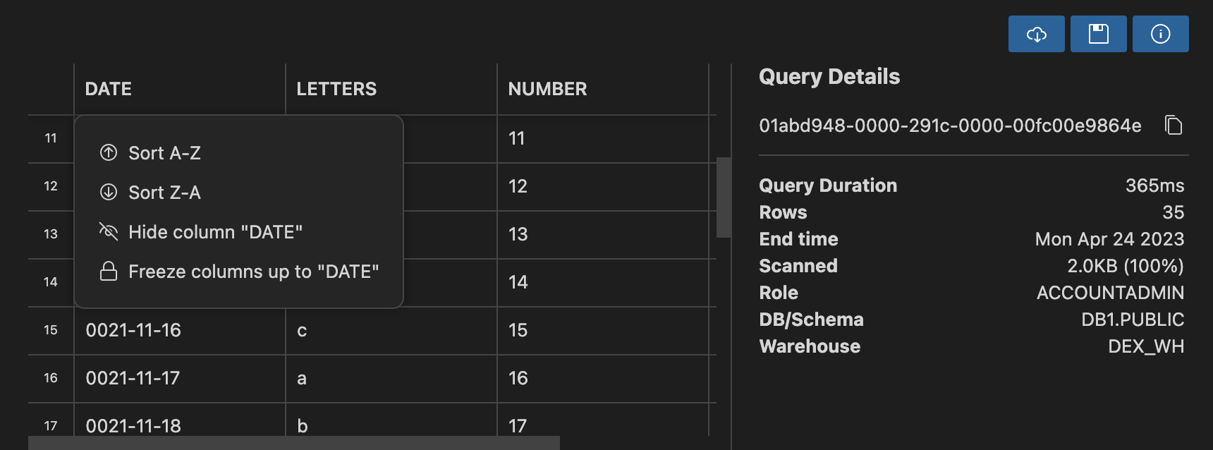 Query Results