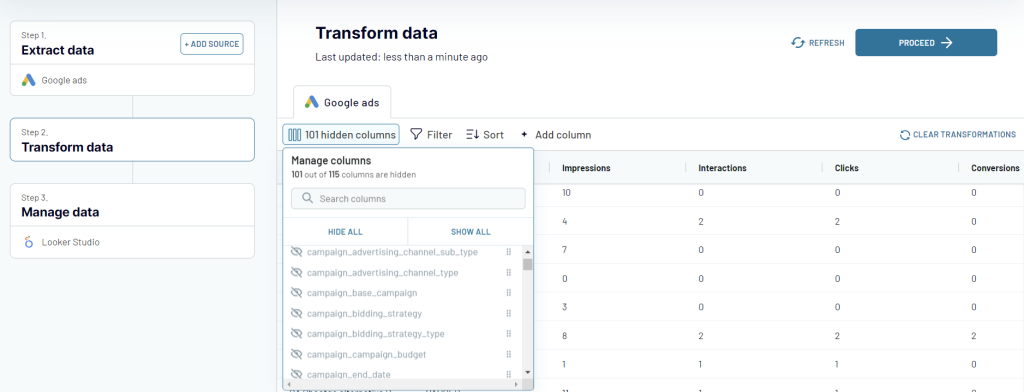 step2 transform data