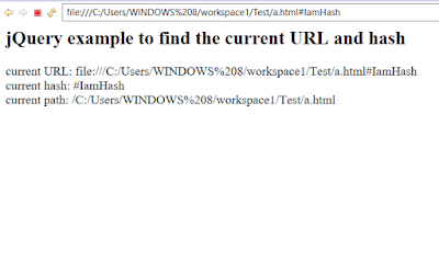 How to get current URL and hash using jQuery - Example, Tutorial