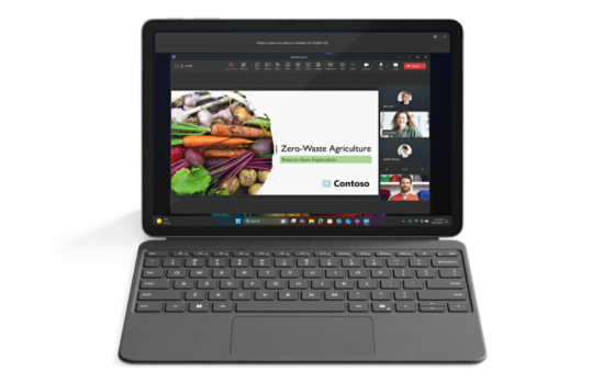 Surface Pro showing AI-powered collaboration during a meeting