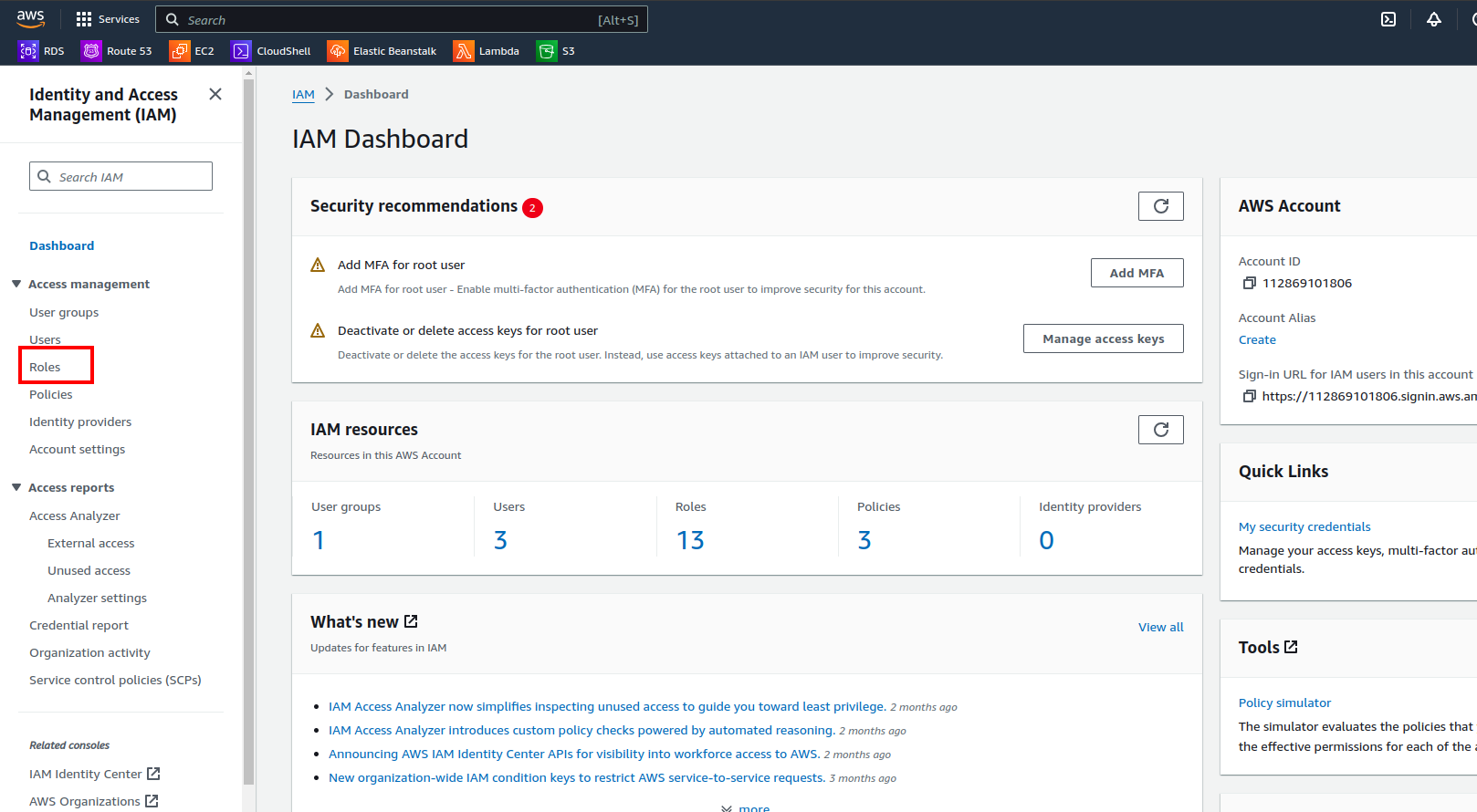 IAM Dashboard