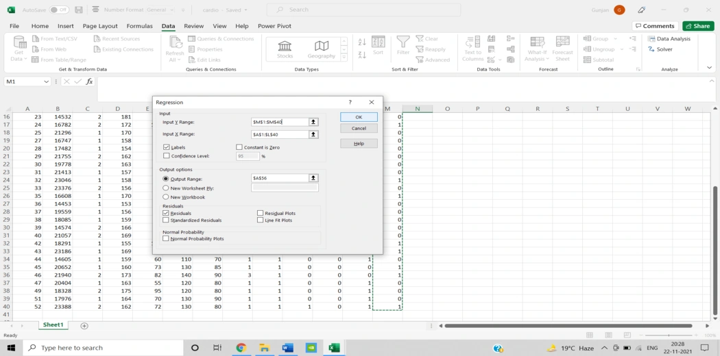 regression n excel | excel for data analysis | Data analysis using excel