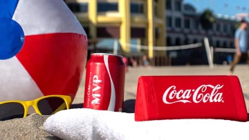 Oontz Coca Cola speaker at the beach