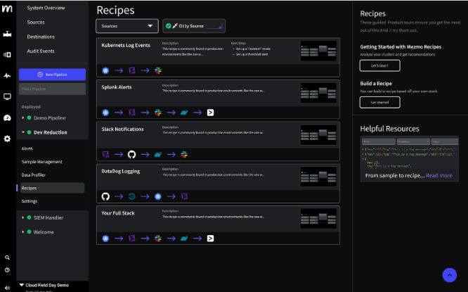 Mezmo Recipe Catalog