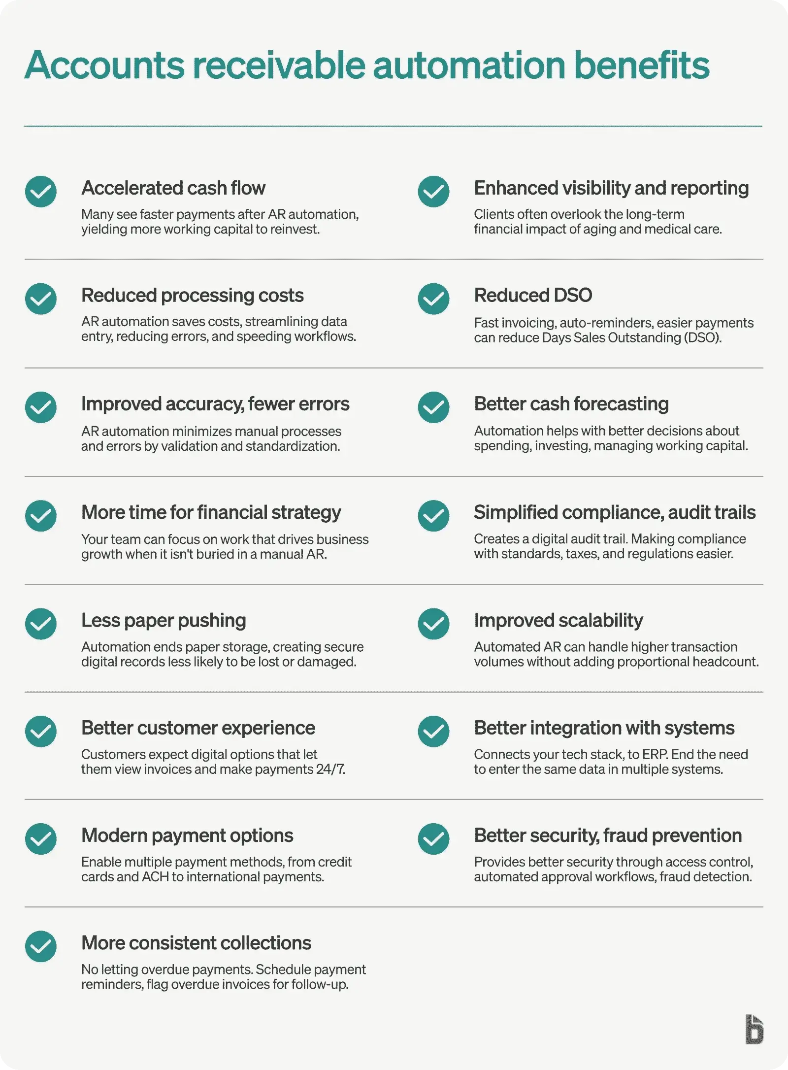 accounts receivable automation benefits
