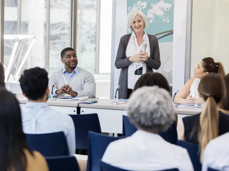 Illustrative image with group of executive education learners