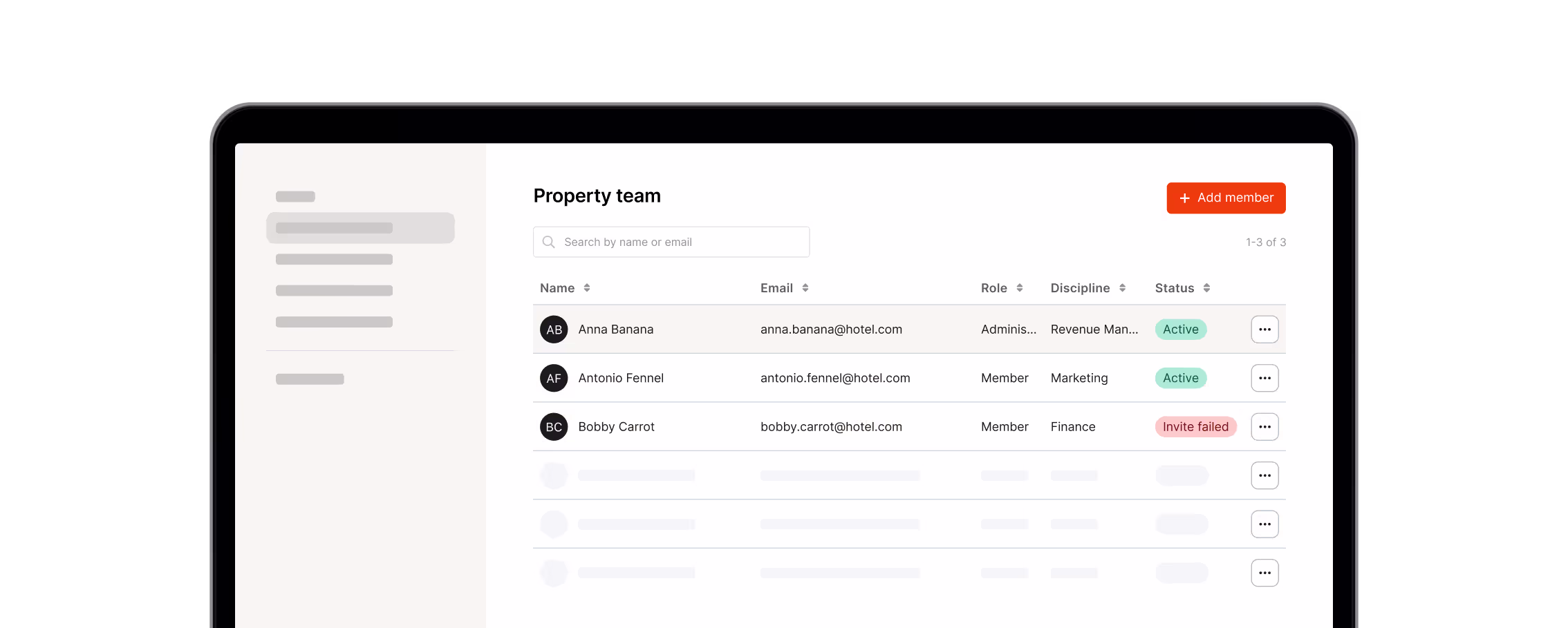 The property team screen