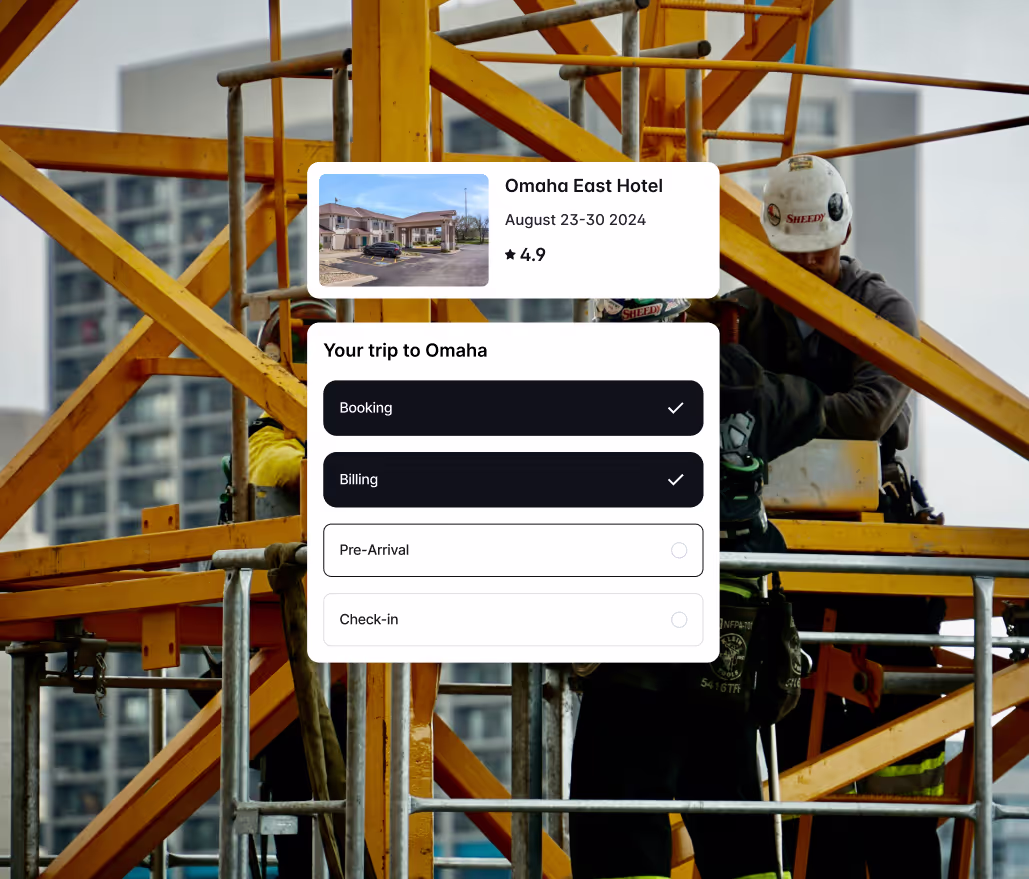 Booking a hotel for construction workers