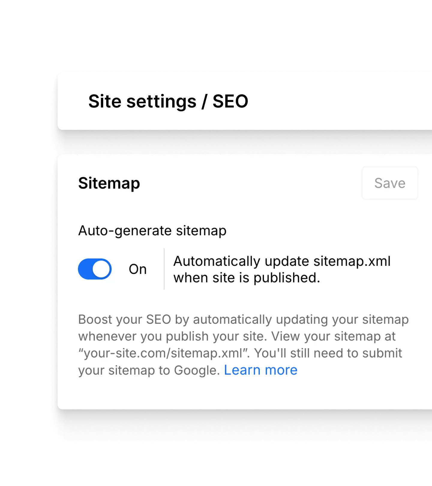 Site settings UI