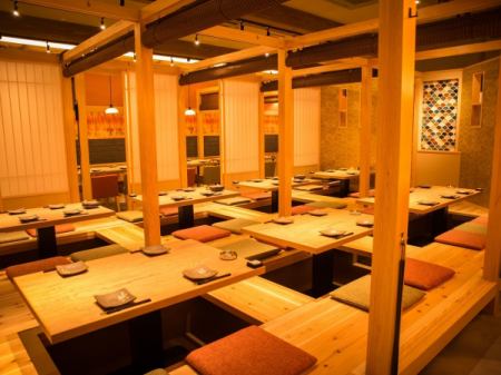 2名様~最大60名様までご利用頂ける掘りごたつ個室をご用意!