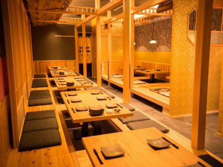 最大60名様までの宴会が可能な掘りごたつ個室をご用意!