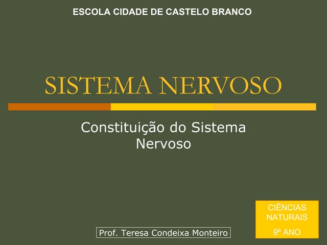 01 SN Constituição do sistema Nervoso Tc 0809