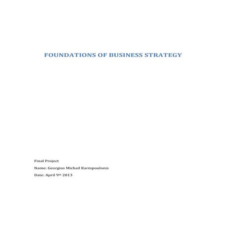 Foundations Of Business Strategy-Final Project-Philips