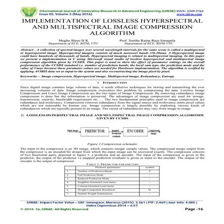 IMPLEMENTATION OF LOSSLESS HYPERSPECTRAL AND MULTISPECTRAL IMAGE COMPRESSION ...