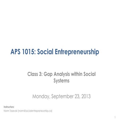 APS1015  Class 3 - Systems Analysis