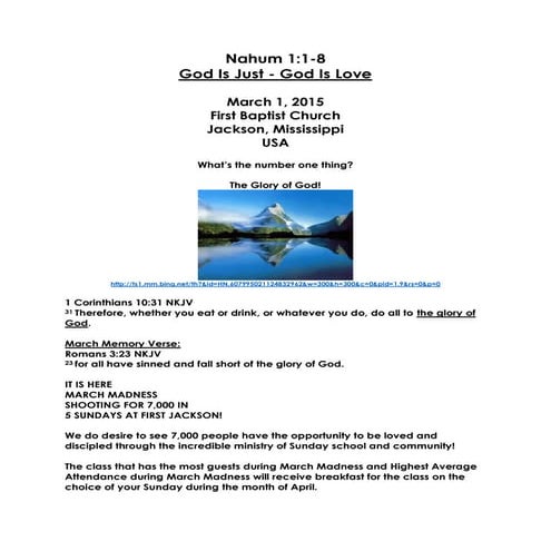 03 March 1, 2015, Nahum 1;1-8 God Is