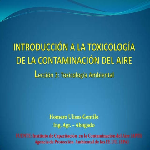 CONTAMINACIÓN DEL AIRE 03 toxicología ambiental