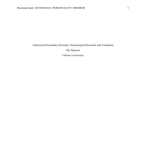 Antisocial Personality Disorder