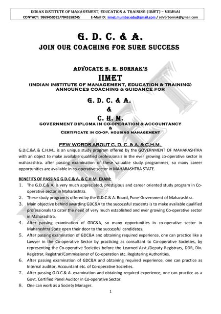 1. gdca best coaching & guidance