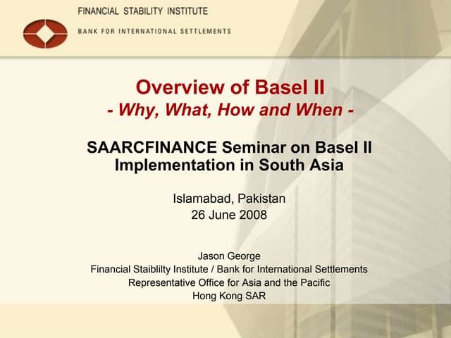1   basel ii overview - islamabad