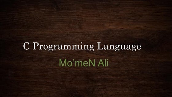 1  introducing c language