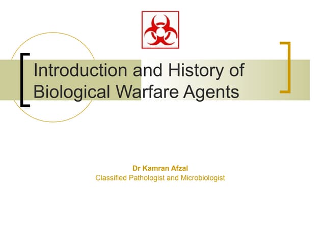 1.introduction and history of biological warfare agents