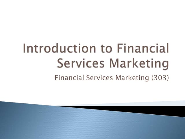 Introduction to Financial Services
