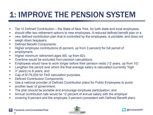 Let New York Work: 1.  Make the Pension System Predictable and Affordable