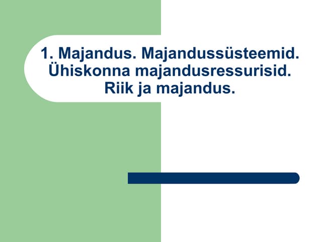 1. majandus