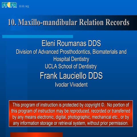 10.maxillomandibular relation records