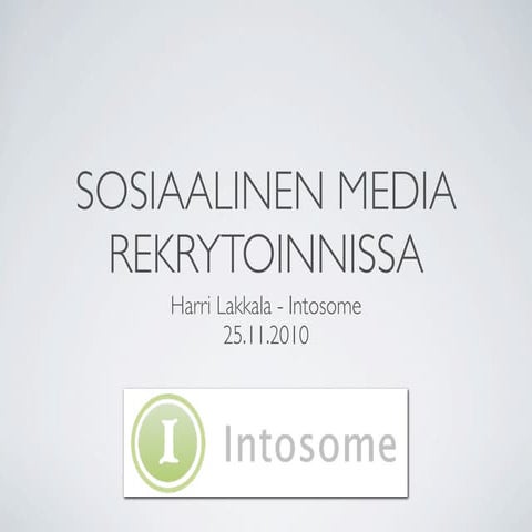 Sosiaalinen media rekrytoinnissa