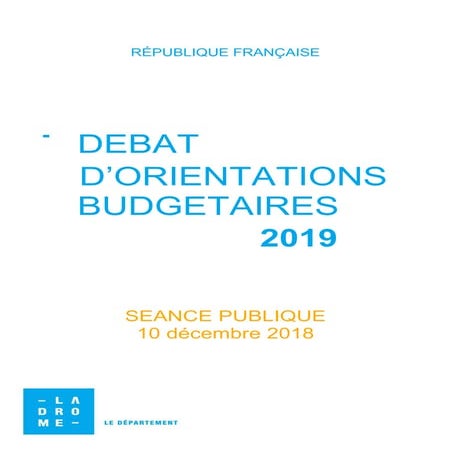 Débat d'orientations budgétaires 2019