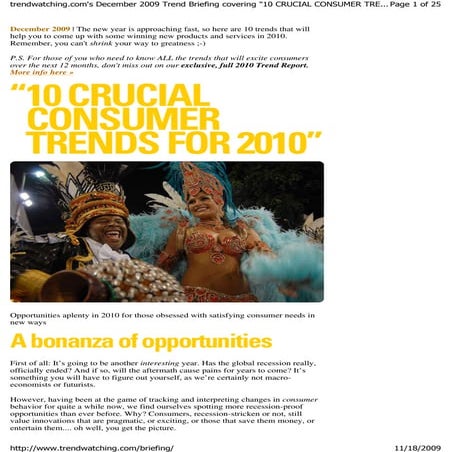 10 Crucial Consumer Trends for 2010