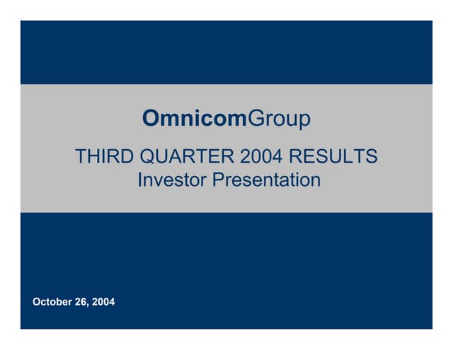 omnicom group  Q3 2004 Investor Presentation (pdf)