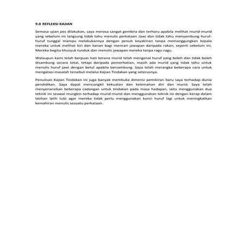 12. contoh penulisan refleksi kajian