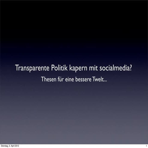 Martin Delius: "Transparente Politik kapern mit Social Media?"