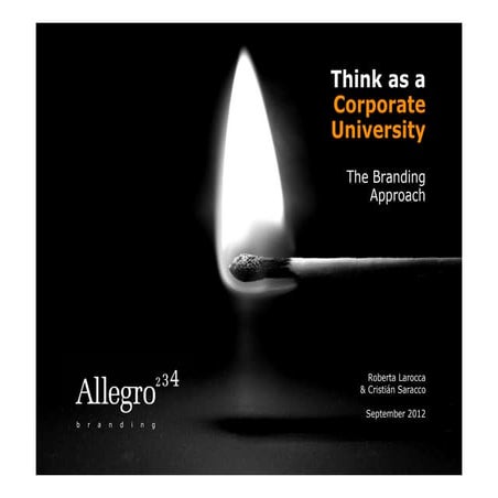 Think as a Corporate University | The Branding Approach