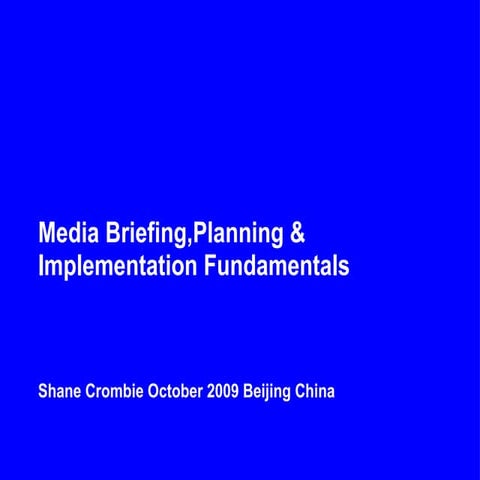 Digital Media Briefing & Planning Process 