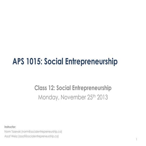 APS 1015   Class 12 - SE Issues