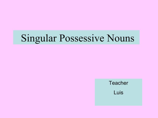 12 singular possessive nouns