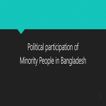 Political participation of  Minority People in Bangladesh