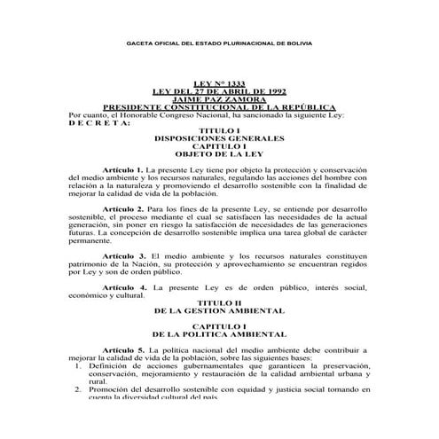 1333 Ley de Medio Ambiente